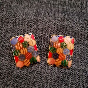 Retro colorful earrings